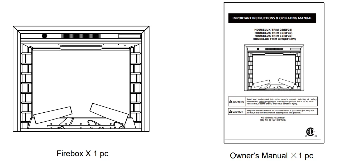 Valuxhom- EF23T 26-Inch-Black Electric-Fireplace-Insert-fig2