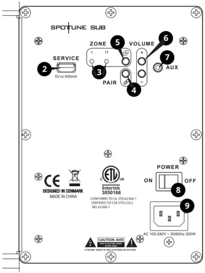 SPOTUNE SUB 10 Inch Wireless Subwoofer back
