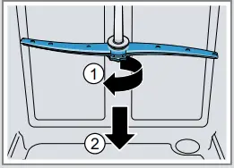 BOSCH SMS2HVI66G Serie 2 Free Standing Dishwasher 60cm - Cleaning spray arms 1