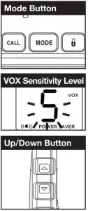 FIG 21 To set VOX sensitivity