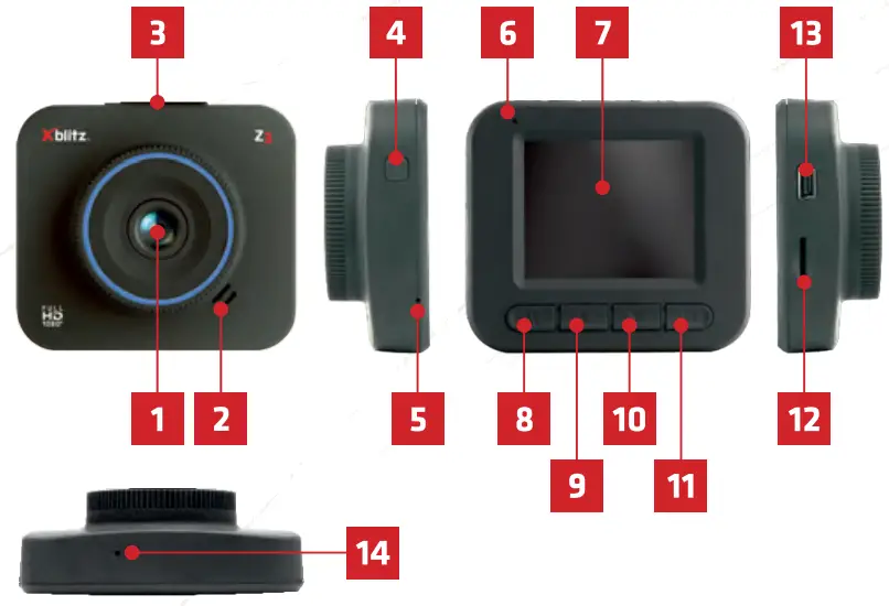 Xblitz Z3 Dashcam Full HD Vehicle Recorder - Fig 2