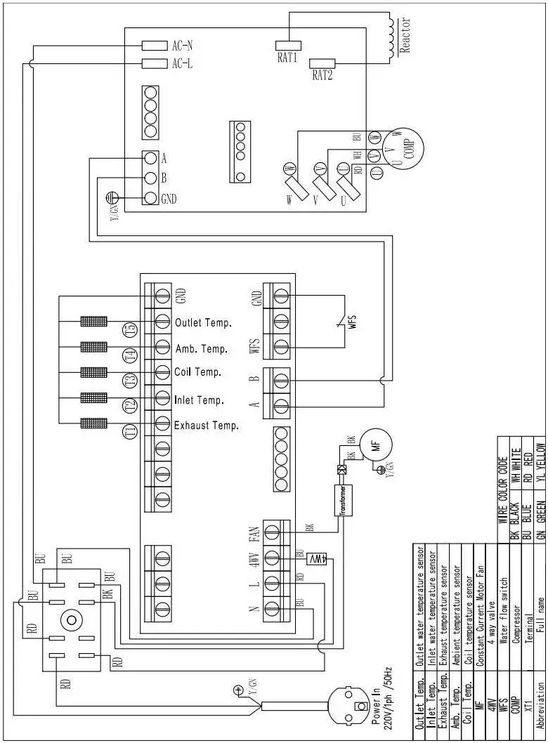 w eau WMI-003 Mini Inverter Heat Pump - Electrical wiring