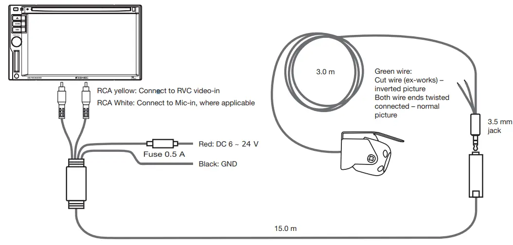 ZENEC ZE-RVSC62 REAR VIEW CAMERA 1