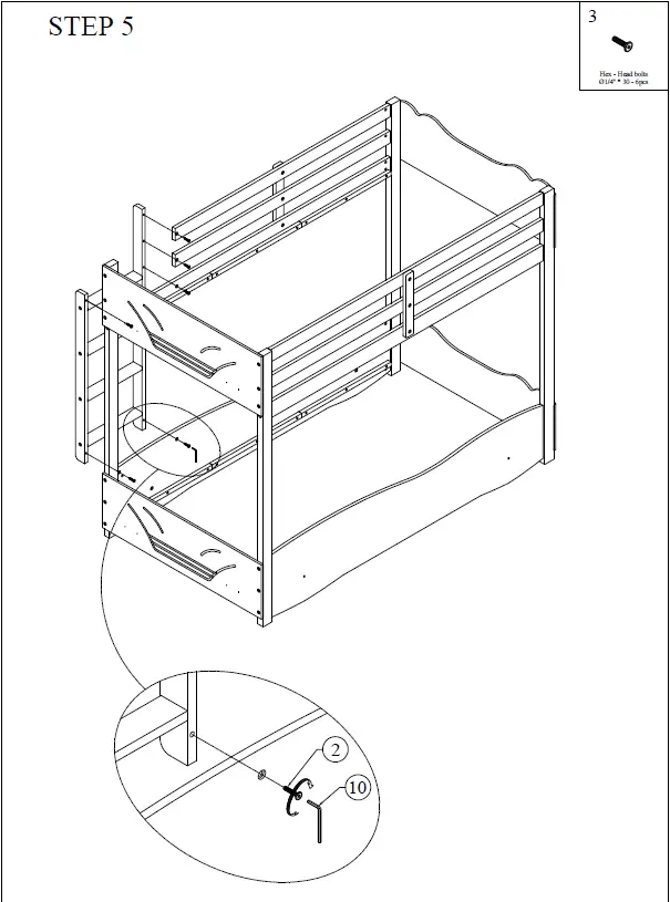 Harper Bright Designs QHS033AAE L-Shaped Twin Over Full Bunk Bed fi 12