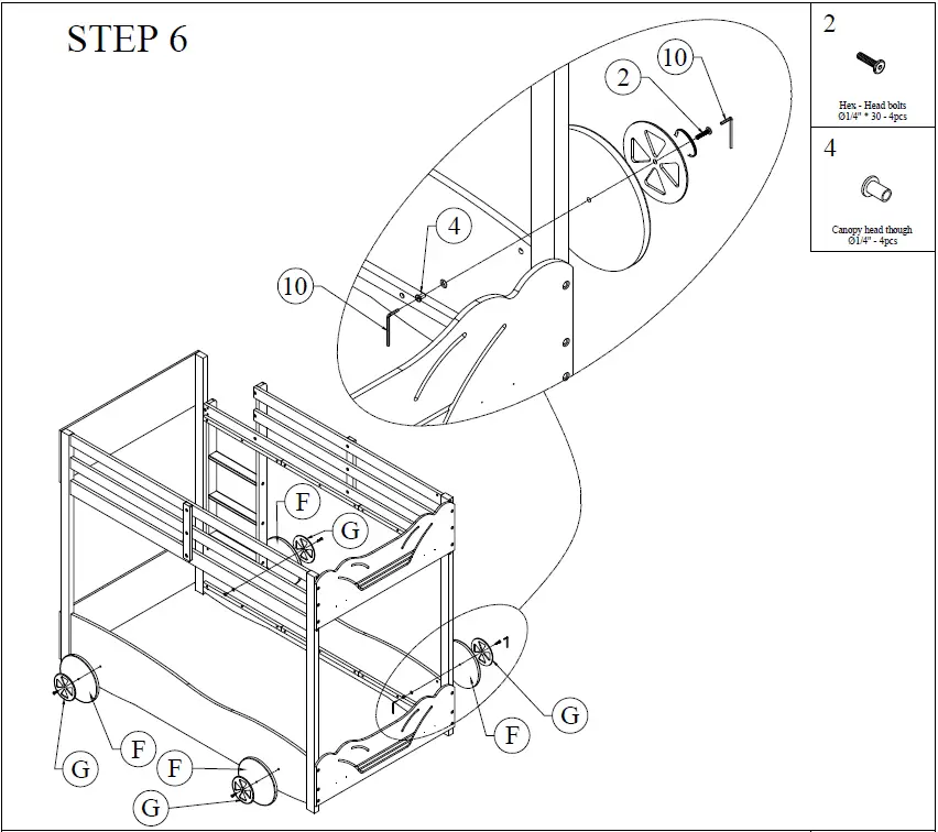 Harper Bright Designs QHS033AAE L-Shaped Twin Over Full Bunk Bed fi 13