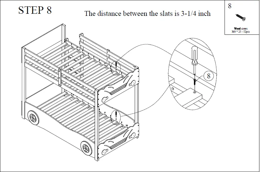 Harper Bright Designs QHS033AAE L-Shaped Twin Over Full Bunk Bed fi 15