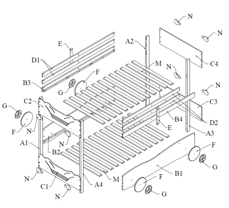 Harper Bright Designs QHS033AAE L-Shaped Twin Over Full Bunk Bed fi 2