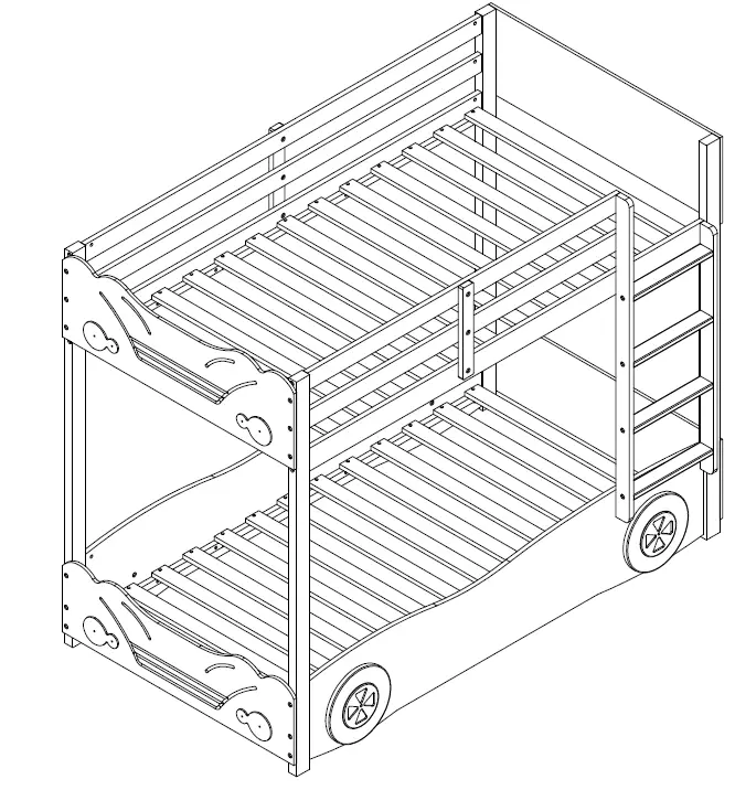 Harper Bright Designs QHS033AAE L-Shaped Twin Over Full Bunk Bed prodcut