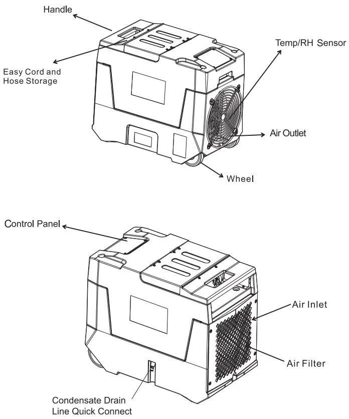 ALORAIR Storm SLGR 850X Smart Wifi Dehumidifier - Parts Diagram
