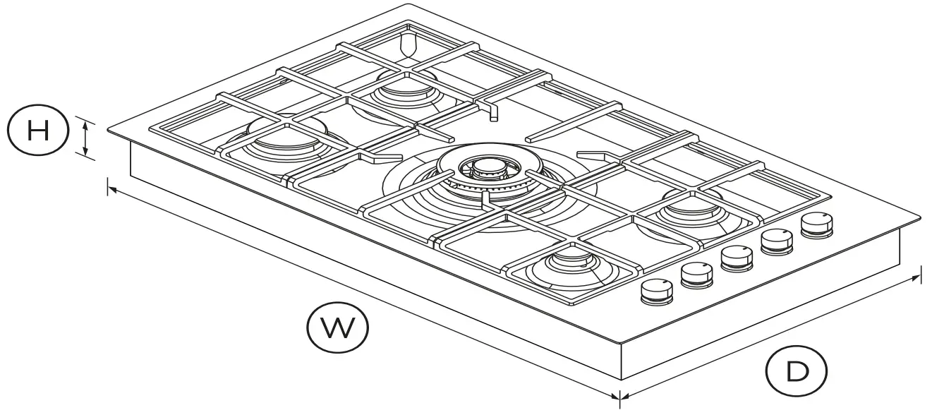 FISHER PAYKEL CG365DLPRX2_N Gas on Steel Cooktop - fig