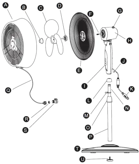 FRIGIDAIRE FMF2K5BK00 18 in. 3-Speed Wide-Angle Oscillating Outdoor Misting Fan-fig3
