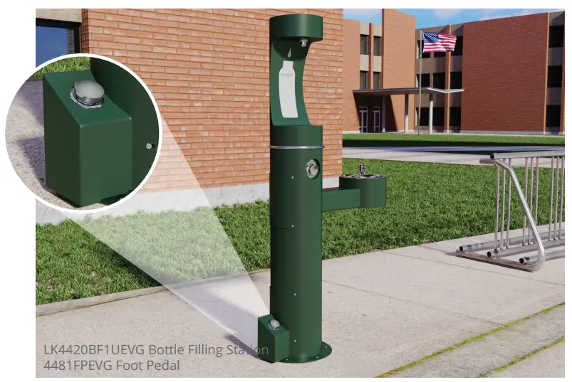 ELKAY 4481FPBRN Outdoor Bottle Filler Retro Fit Pedal-