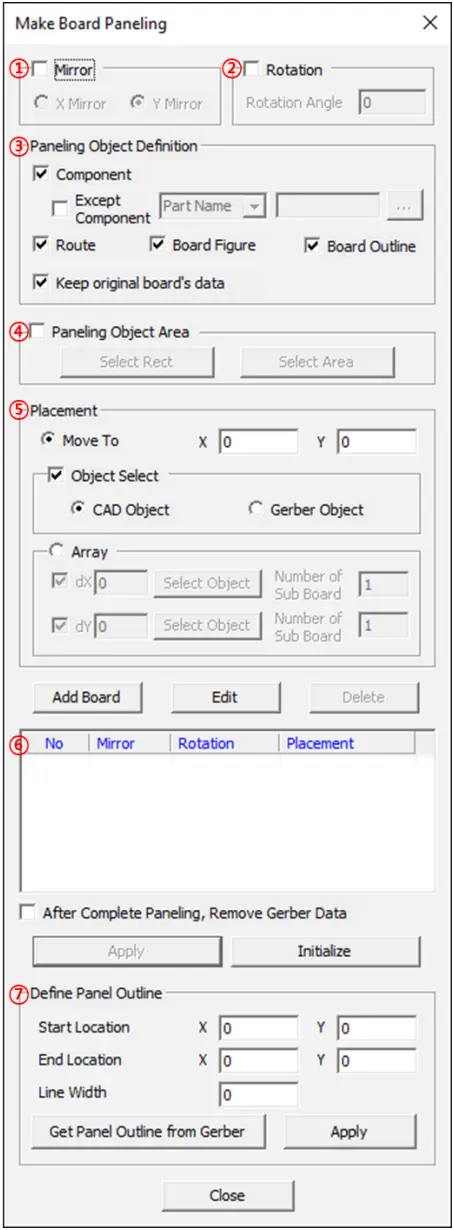 ALTAIR PollEx 2021.1 - Make Board Paneling GUI 1