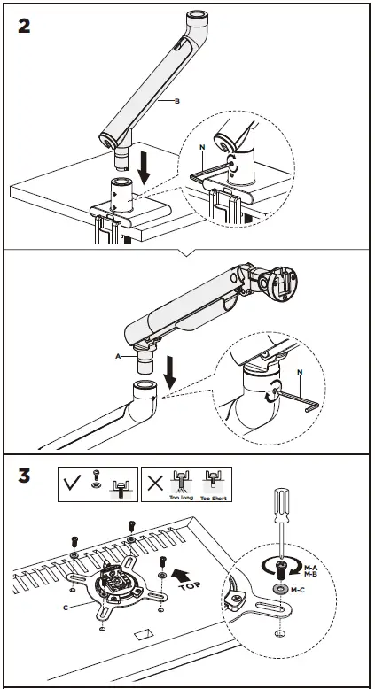 amer mounts HYDRA1A Counterbalance Monitor Arm-3