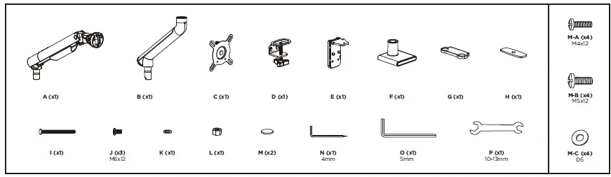 amer mounts HYDRA1A Counterbalance Monitor Arm-5