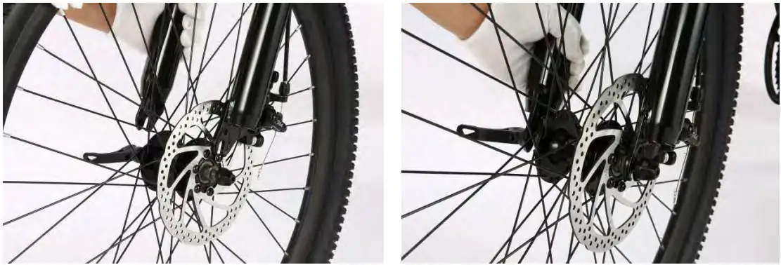 Installe front wheel