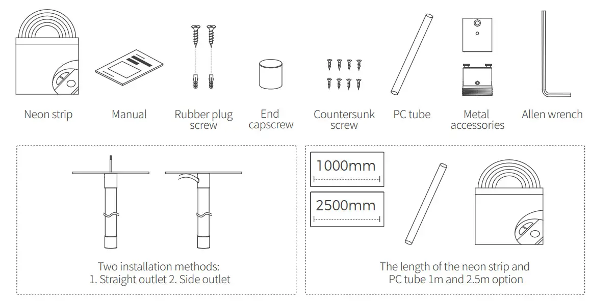 COLORS Linear Lighting NNR25 Vertical Ceiling Mounted Accessories - Figure 1