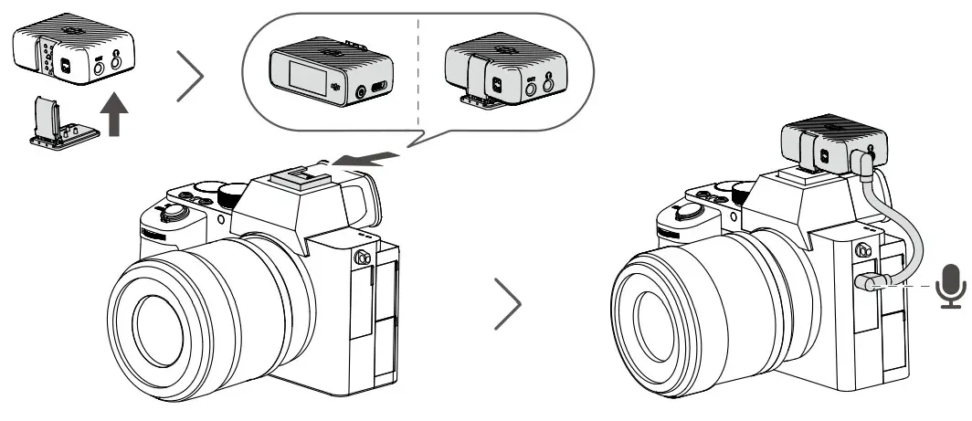 dji CPRN0000030801 Mic Integrated Wireless Microphone System - connect to the microphone