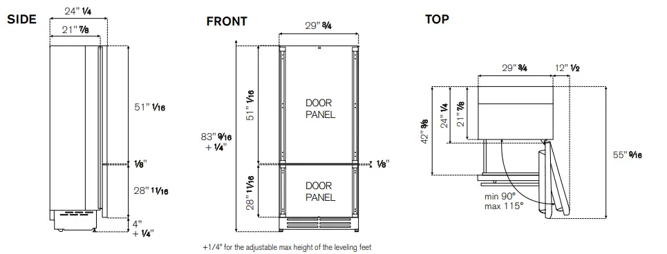 Bertazzoni-REF30BMBZPNV-30-Inch-Built-In-Reversible-Door-Refrigerator-FIG-1