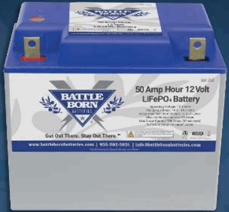 BATTLE BORN BB1250 50Ah 12V Group 24 LiFePO4 Deep Cycle Battery