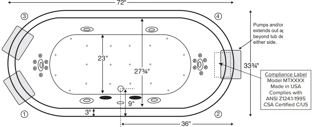 MTI Baths 215 Laney 3 Air Massage - fig 1