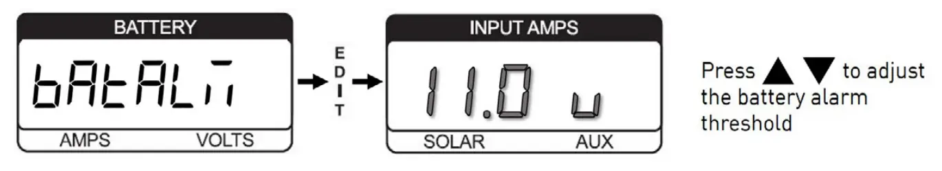 Configuring the battery alarm