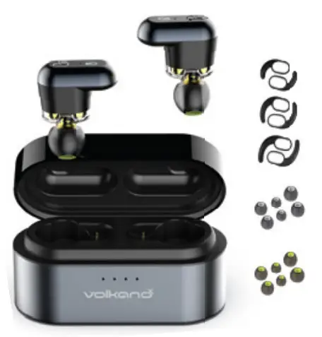 volkano VK-1114-BK True Wireless Dual Driver Bluetooth Headphone