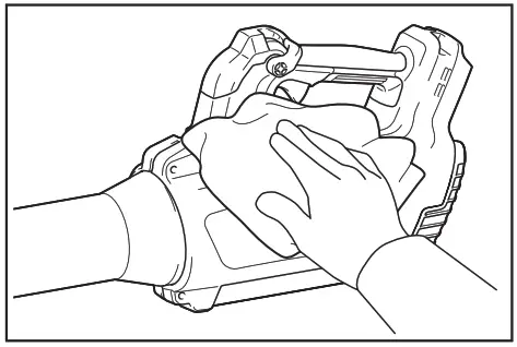 makita XBU03 Brushless Cordless Blower - Cleaning the machine