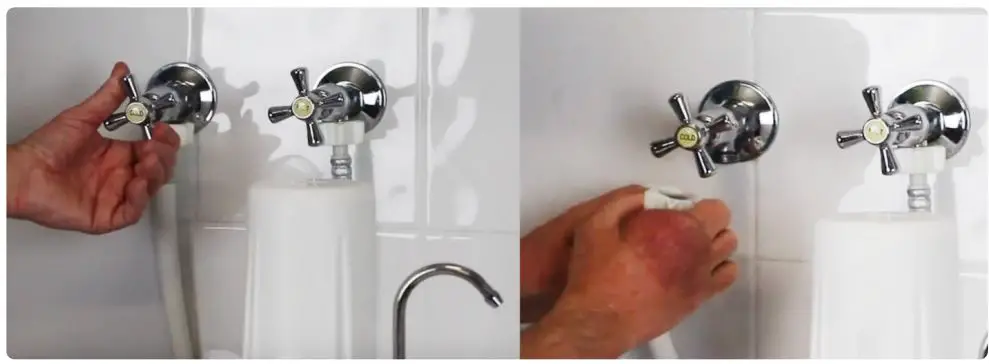 MyWaterFilter Ultrapure Aragon 10” Twin Benchtop Water Filter With Fluoride Removal Instruction Manual - Turn off the laundry cold water washing machine tap and disconnect the cold water hose