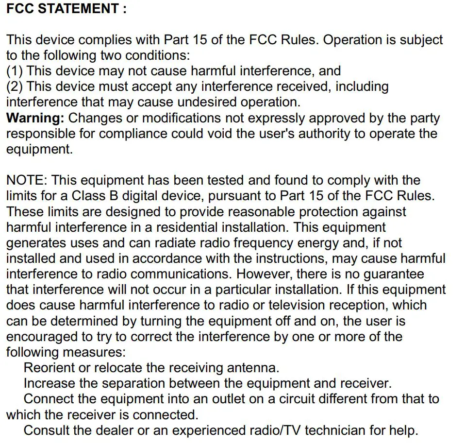 UGREEN CM310 Car Bluetooth Audio Receiver User Manual - FCC Statement