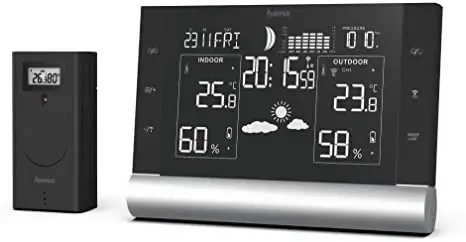 hama 00186418 Weather Station Black Line Plus