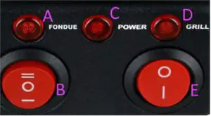 emerio HPS-121313 Asian Fondue and Grill Set - Control panel