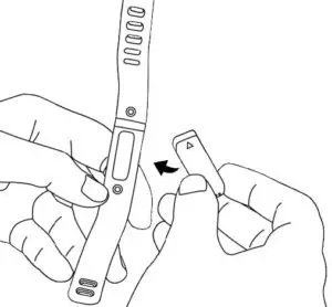 Inserting the tracker into the wristband