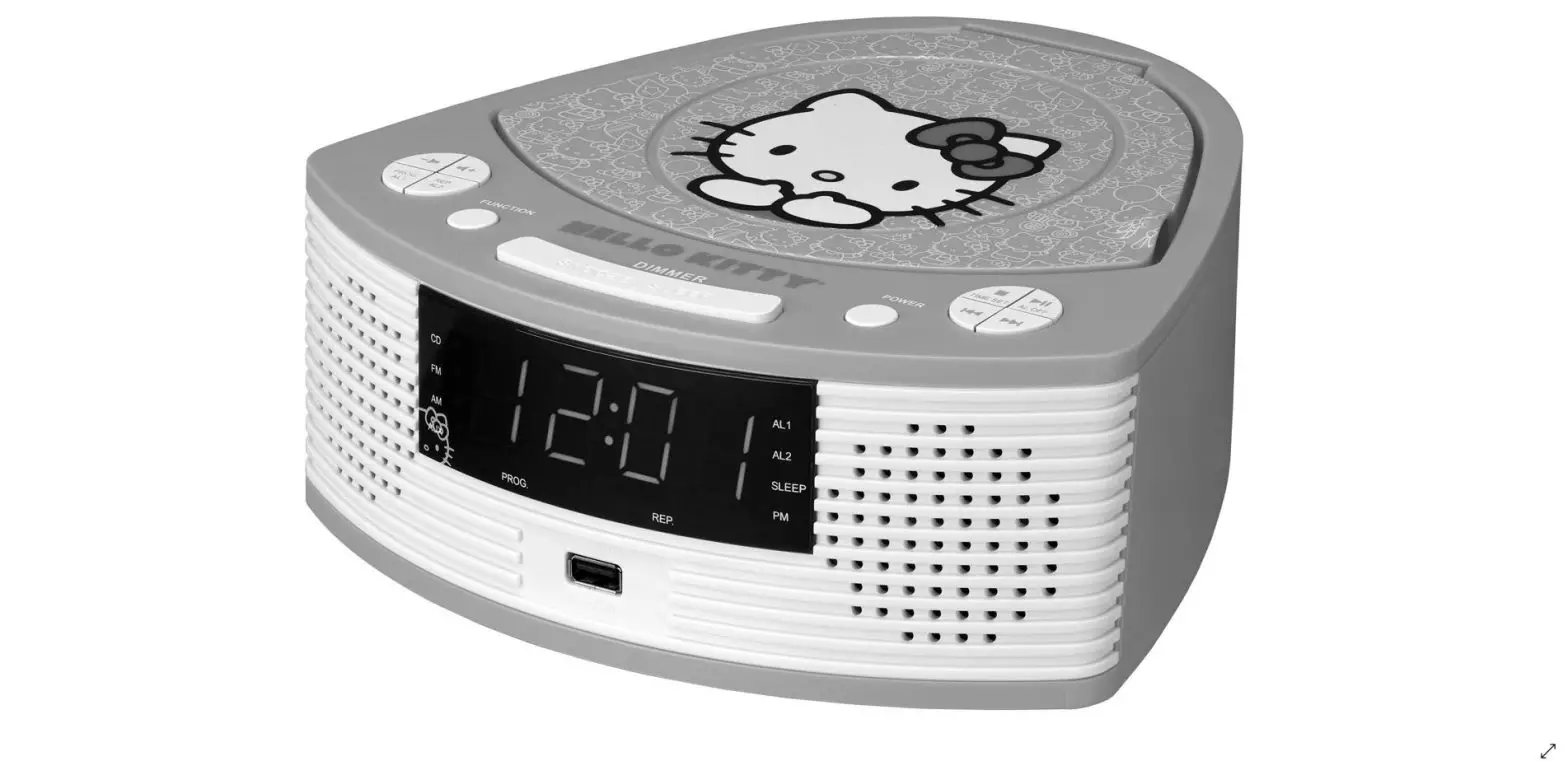 Hello Kitty Kt2063 Stereo Compact Disc Player With Am And Fm Digital Dual Alarm Clock Radio User Manual