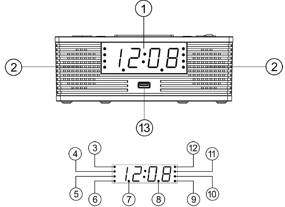 HELLO KITTY KT2063 Stereo Compact Disc player with AM and FM Digital Dual Alarm Clock Radio FIG-4