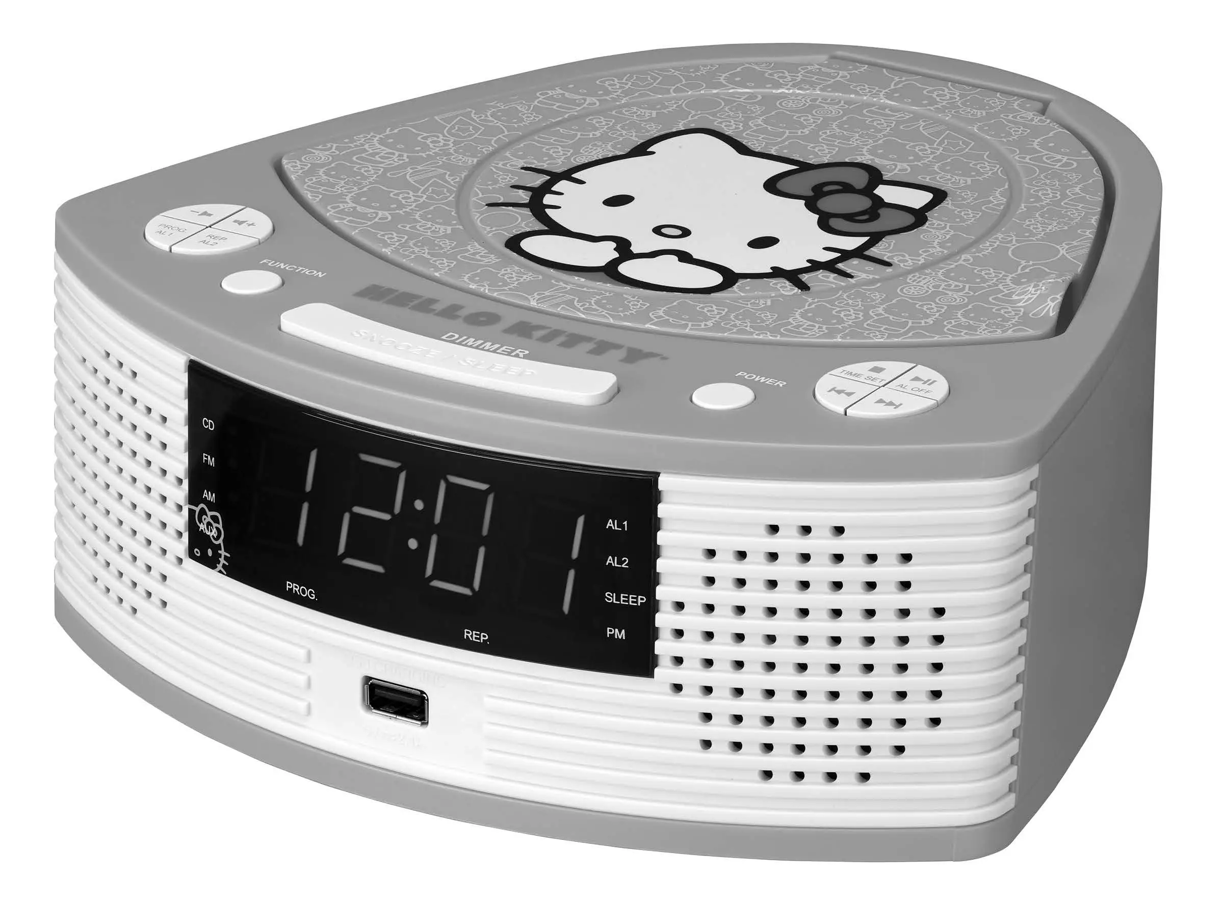 HELLO KITTY KT2063 Stereo Compact Disc player with AM and FM Digital Dual Alarm Clock Radio PRODUCT