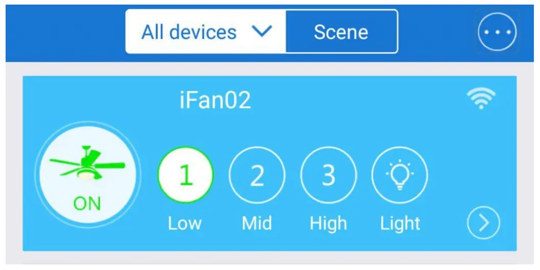 SONOFF IFAN02 Ceiling Fan Controller - app2