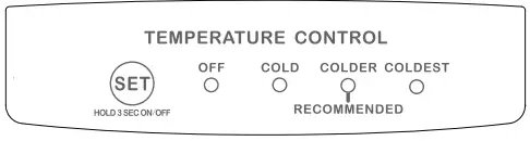ConServ MDRF 1010ESE Frost Free Refrigerator Owner's Manual - Refrigrator temperature Control