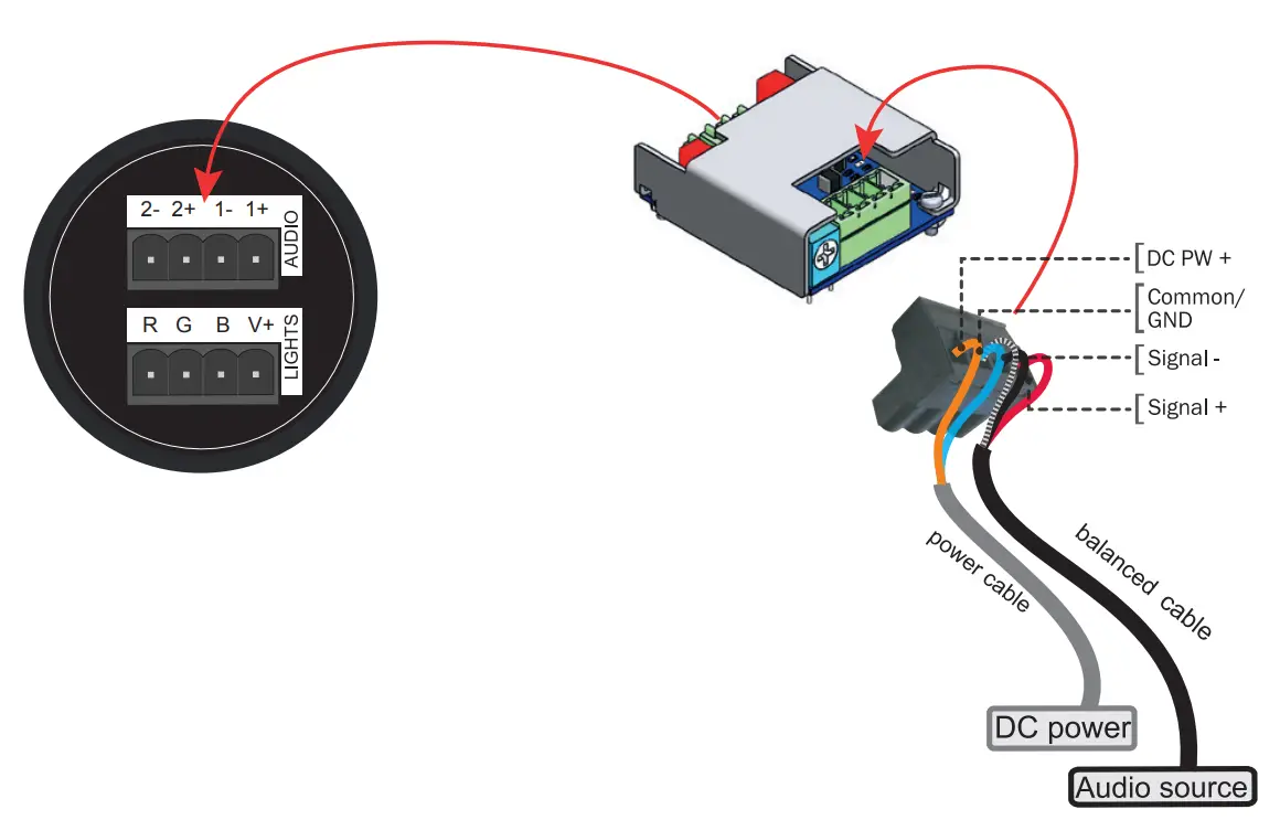 K ARRAY KT2 KT2HV Tornado Multi-Purpose 2 Inch Point Source Loudspeaker - WIRING