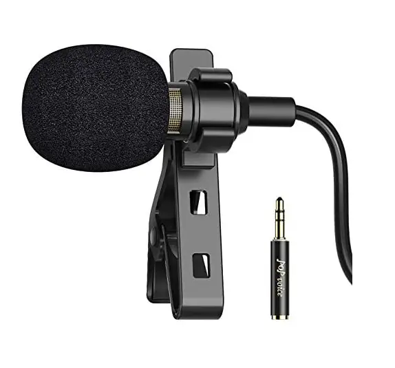 PoP-voice-16-Feet-Single-Head-Lavalier-Lapel-Microphone-Omnidirectional-Condenser-Mic-image