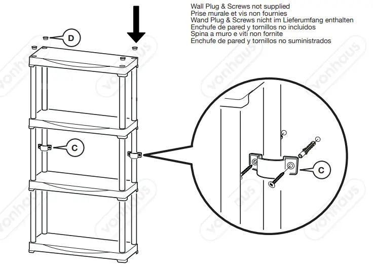 VonHaus-3500133-4-Tier-Black-Shelving-Unit-FIG-3