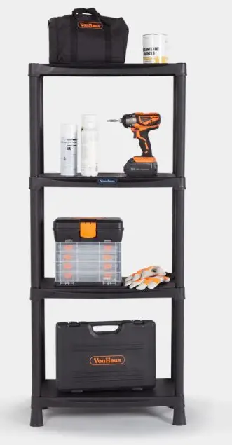 VonHaus-3500133-4-Tier-Black-Shelving-Unit-PRODUCT