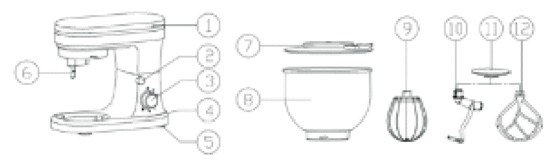 BluMill SL-9831 Stand Mixer 1200W - figure 1