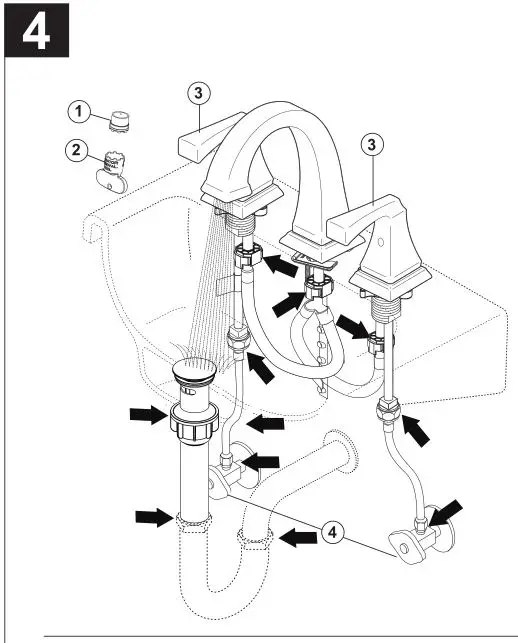 DELTA Two Handle Widespread Bathroom Faucets - FLUSH SYSTEM or CHECK FOR LEAKS