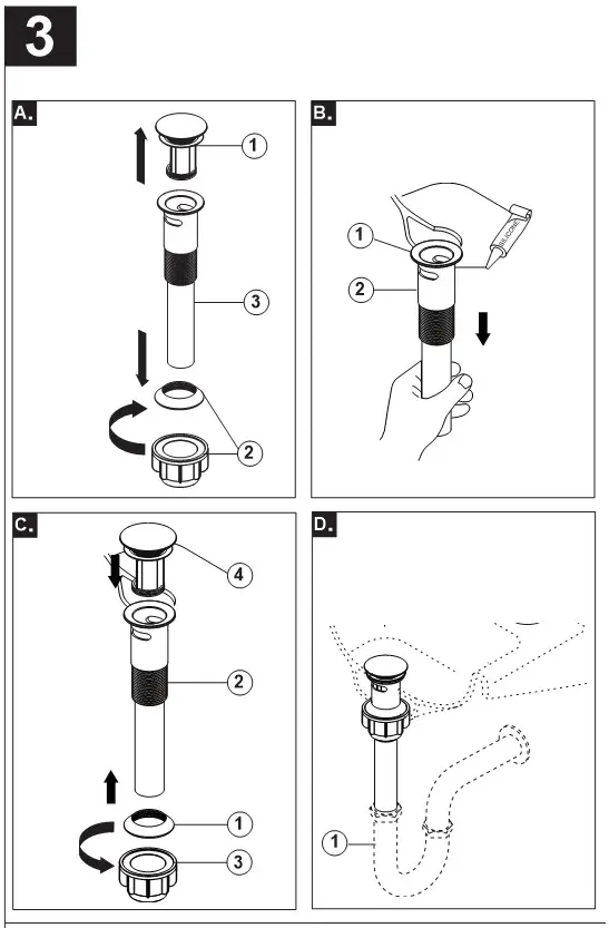 DELTA Two Handle Widespread Bathroom Faucets - Install Pop-Up Assembly