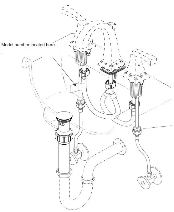 DELTA Two Handle Widespread Bathroom Faucets - Model number located here