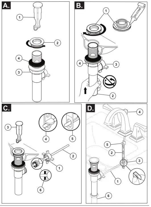 DELTA Two Handle Widespread Bathroom Faucets - Plastic Pop-Up