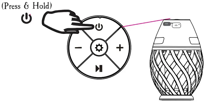 MARGARITAVILLE XO 9533 3 IPX6 Flame Lamp Wireless Speaker User - bluetooth pairing 1