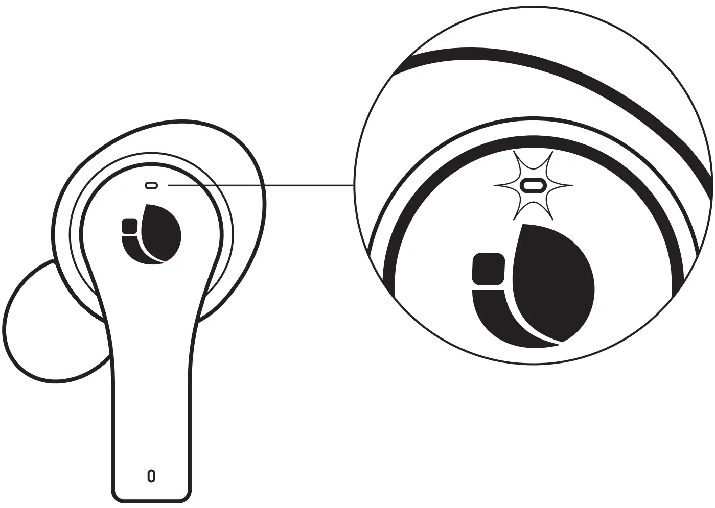 Earphones charge status