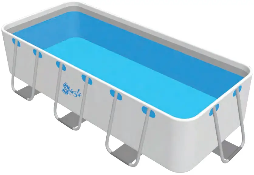 SereneLife SLPLRCT16 Rectangular Metal Frame Pool Set